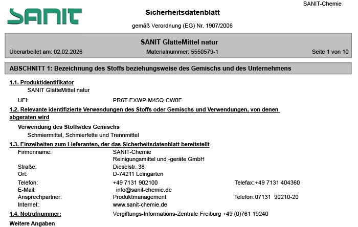 Sicherheitsdatenblätter